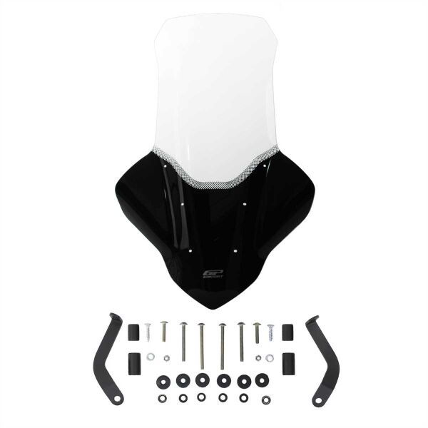GP Kompozit Yamaha NMAX 125 / 155 2021-2024 Uyumlu Elcikli Uzun Tur Camı Şeffaf 82 cm