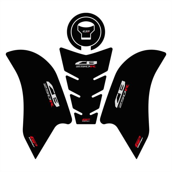GP Kompozit Honda CB250R 2017-2024 Uyumlu Tank Pad Seti Siyah