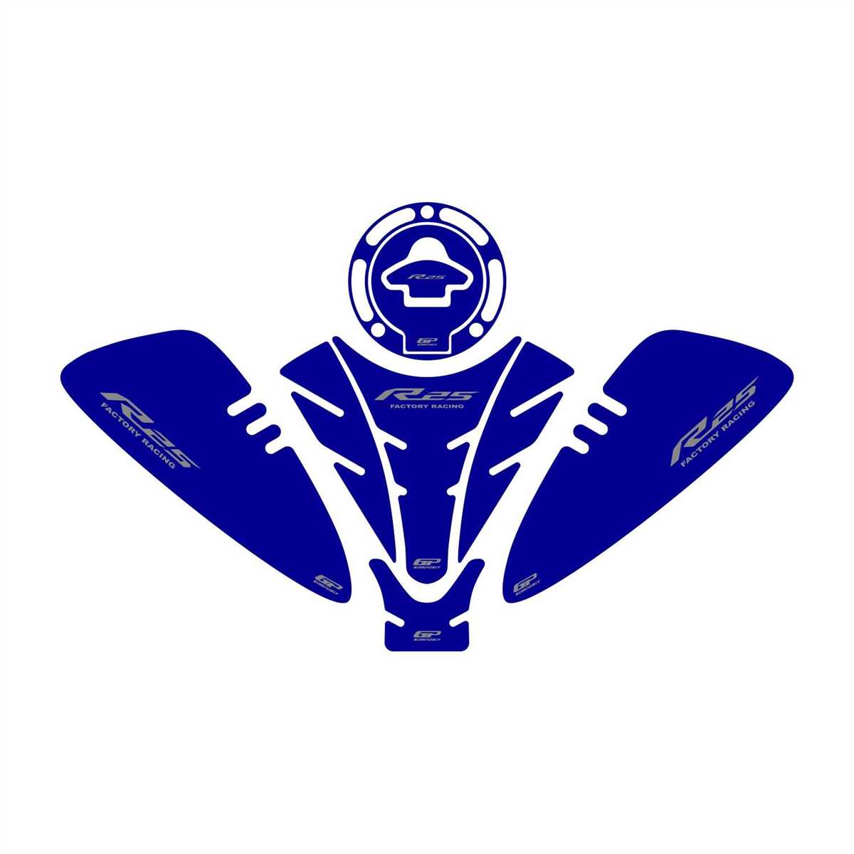GP Kompozit Yamaha R25 2019-2024 Uyumlu Tank Pad Seti Mavi