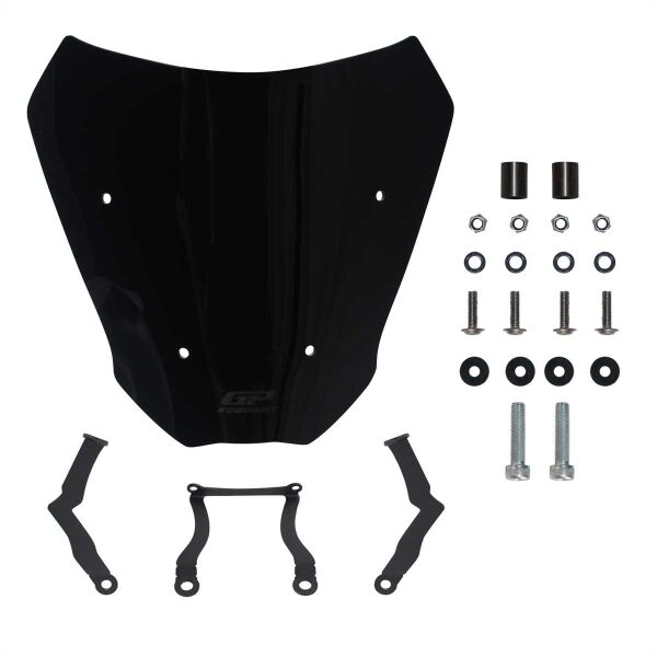 GP Kompozit CF Moto 250 CL-X 2022-2024 Uyumlu Kısa Ön Cam Siyah 27 cm