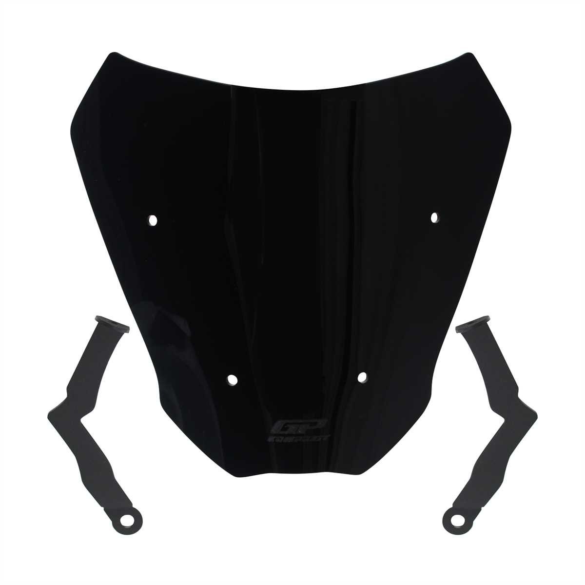 GP Kompozit CF Moto 250 CL-X 2022-2024 Uyumlu Kısa Ön Cam Siyah 27 cm