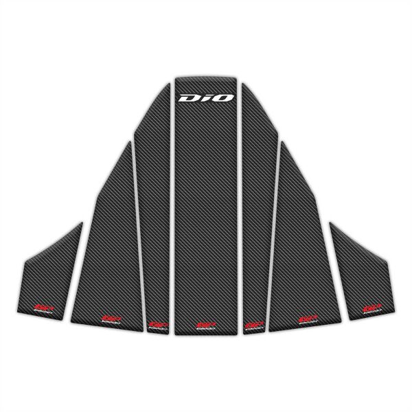 GP Kompozit Honda Dio 2021-2024 Uyumlu Tank Pad Seti Karbon
