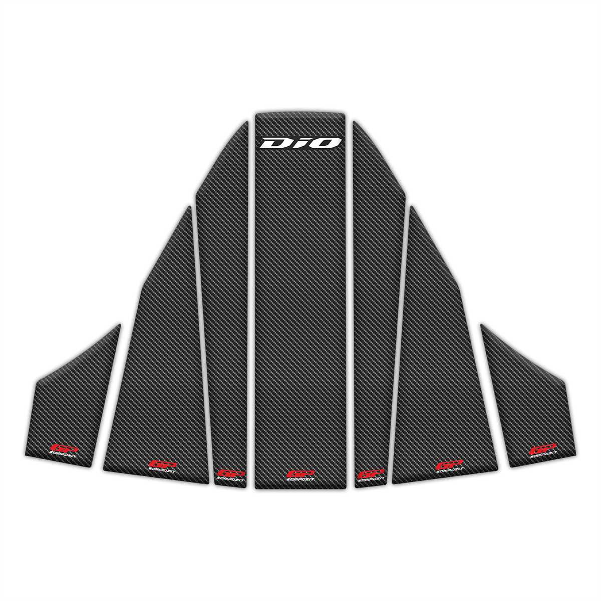 GP Kompozit Honda Dio 2021-2024 Uyumlu Tank Pad Seti Karbon