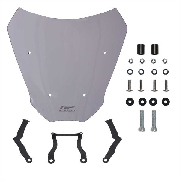 GP Kompozit CF Moto 250 CL-X 2022-2024 Uyumlu Kısa Ön Cam Füme 27 cm